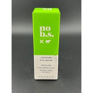 No BS Caffeine Eye Cream Squalane Hyaluronic Acid Quinoa Seed Extract 0.5 Fl Oz